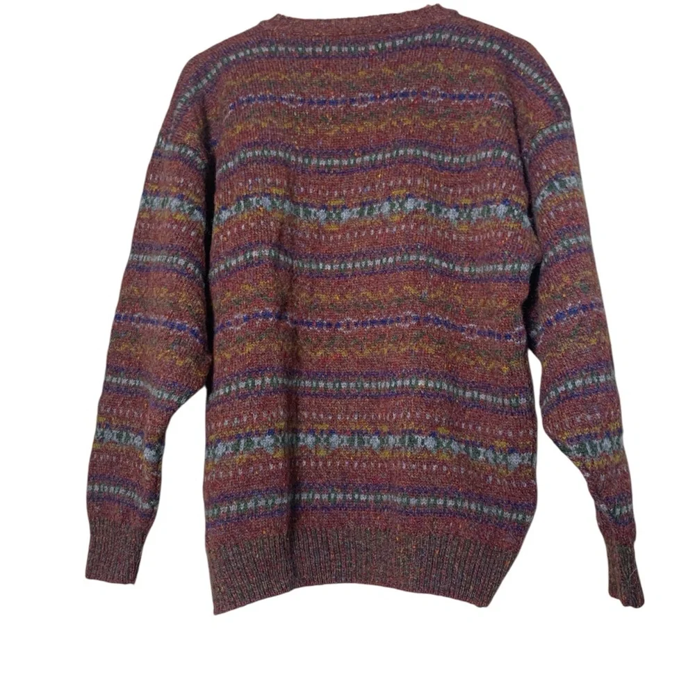Banana Republic‎ Sweater Mens Medium Multi Color Wool Fair Isle Vintage UK Made